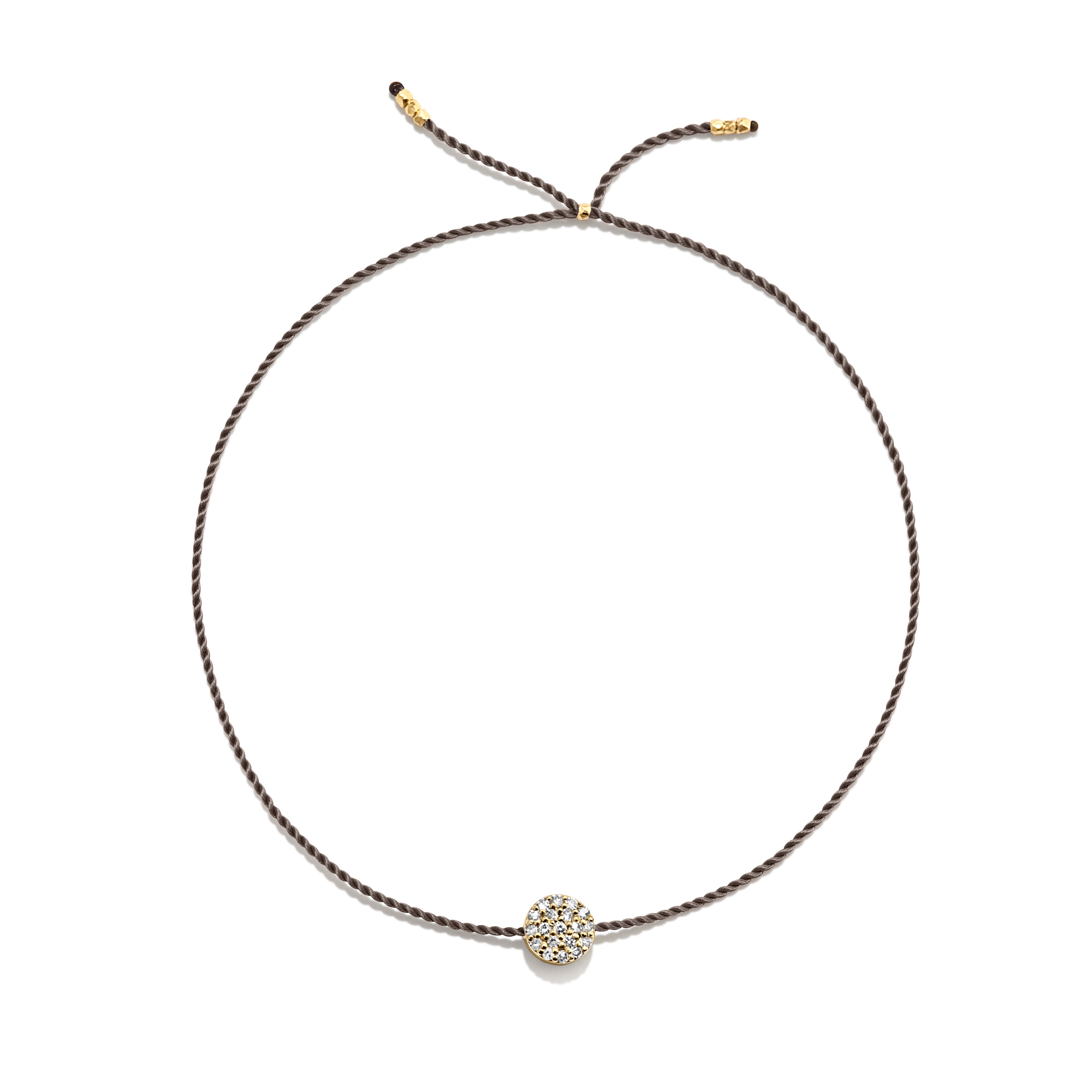 Tiny Bracelet with Gold Diamond Disc