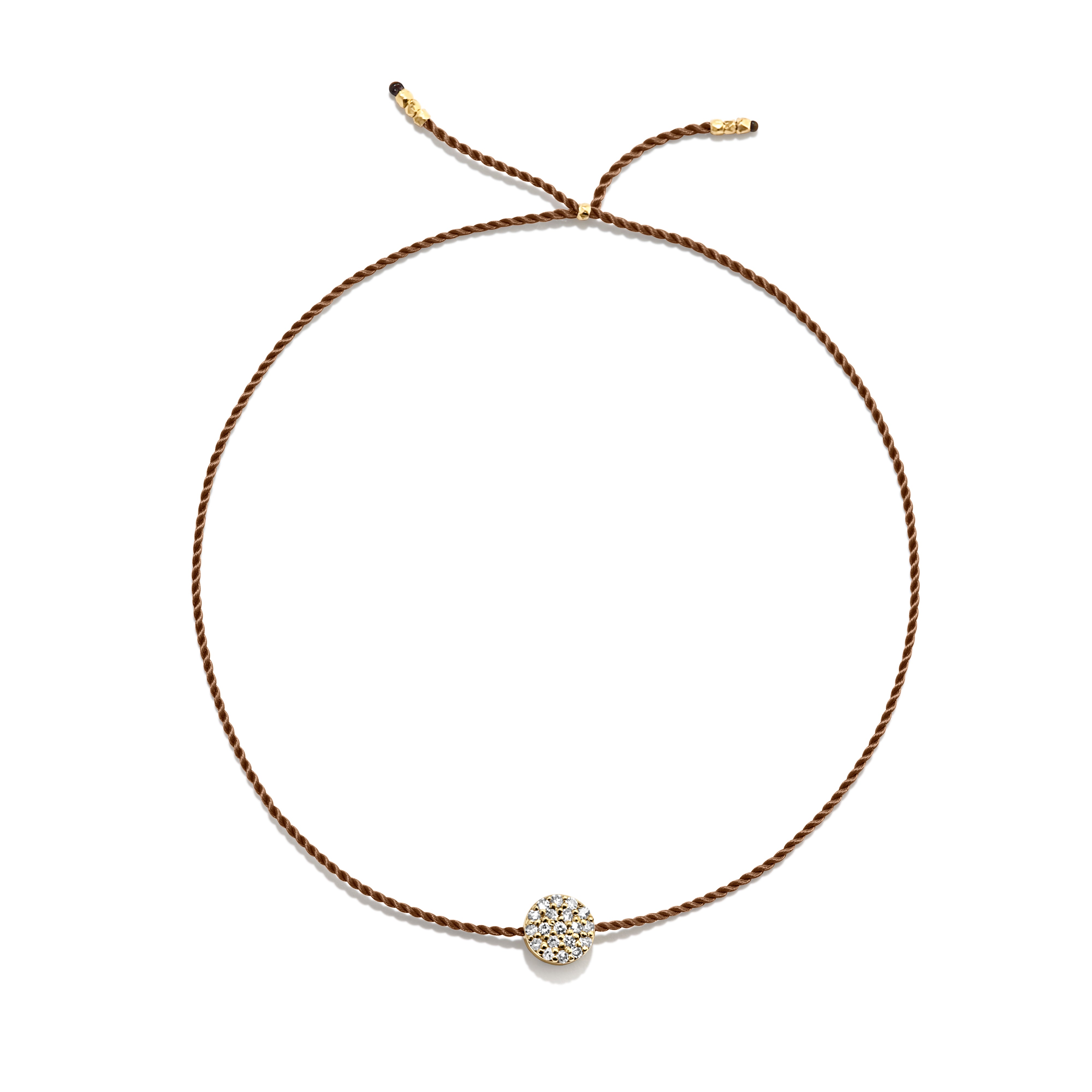 Tiny Bracelet with Gold Diamond Disc