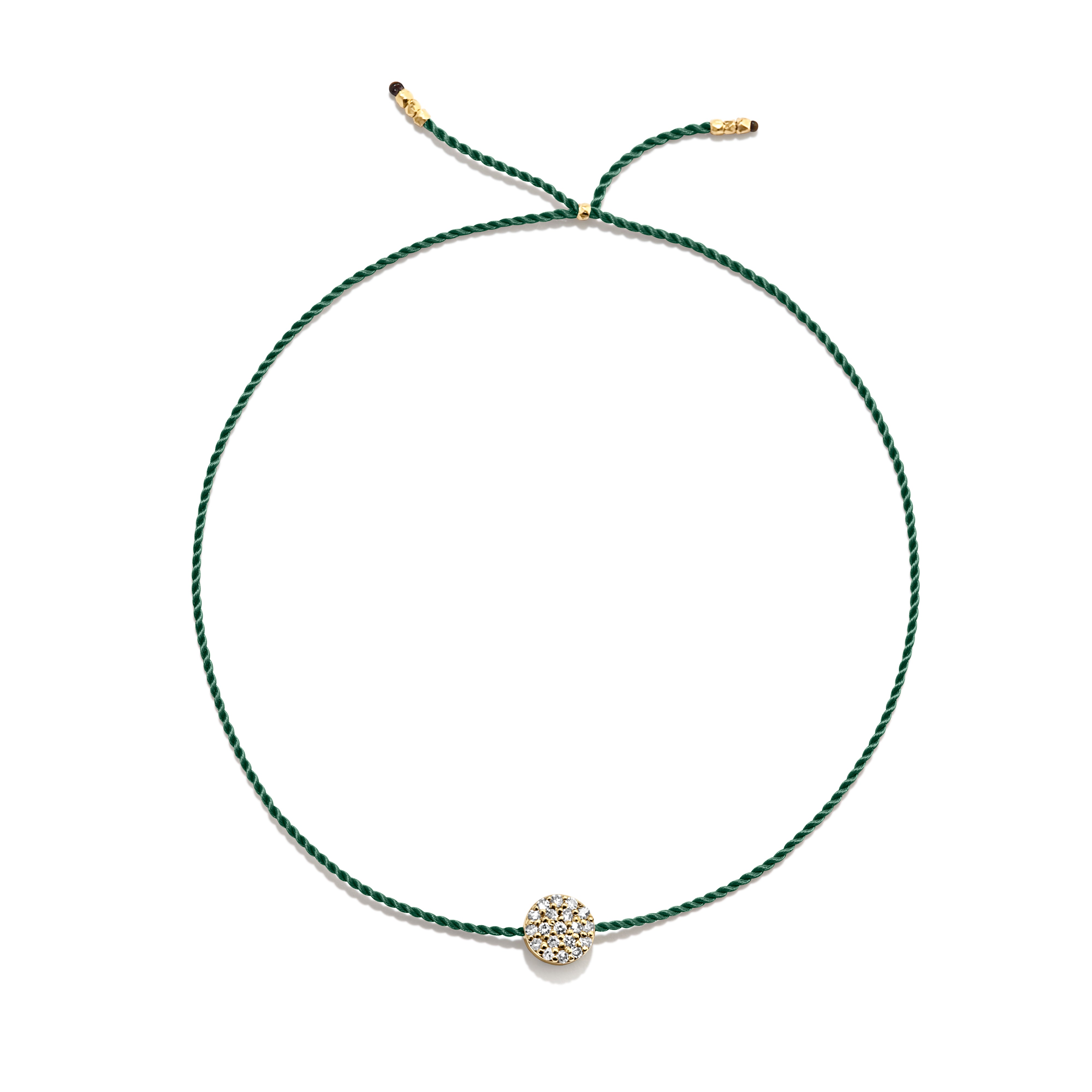 Tiny Bracelet with Gold Diamond Disc