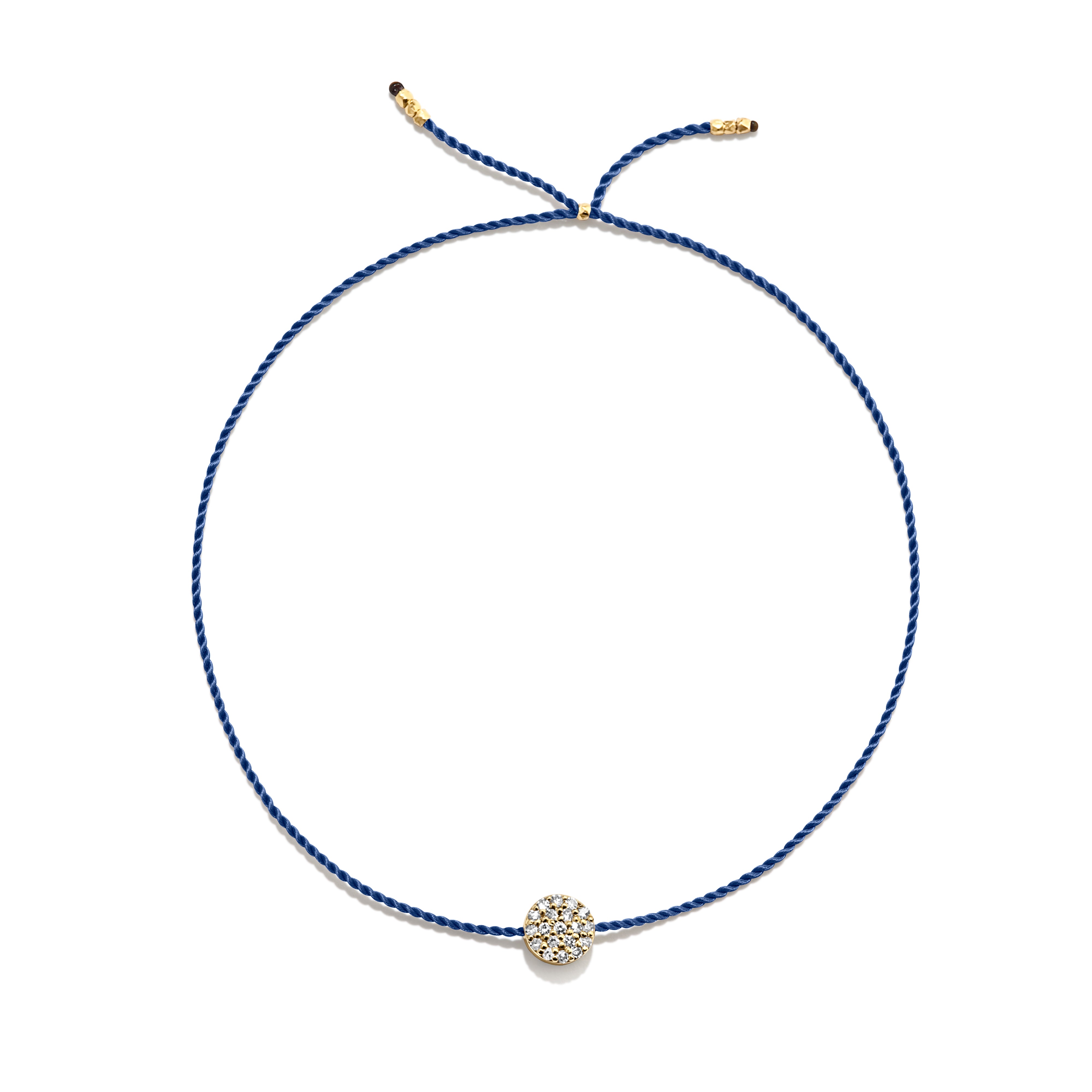 Tiny Bracelet with Gold Diamond Disc