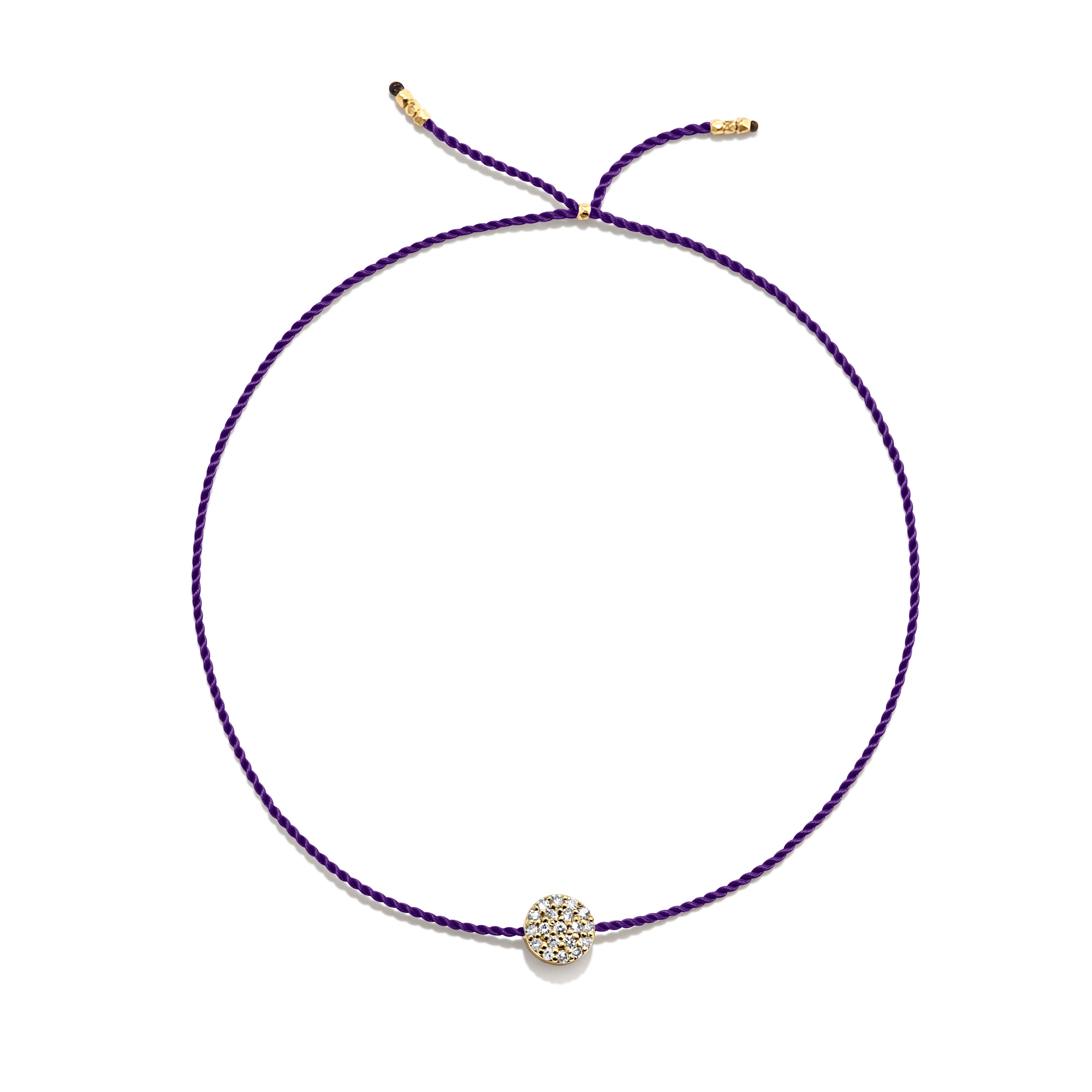 Tiny Bracelet with Gold Diamond Disc