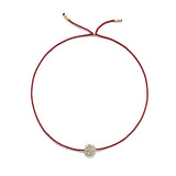 Tiny Bracelet with Gold Diamond Disc (20 färger - alla tillgängliga)