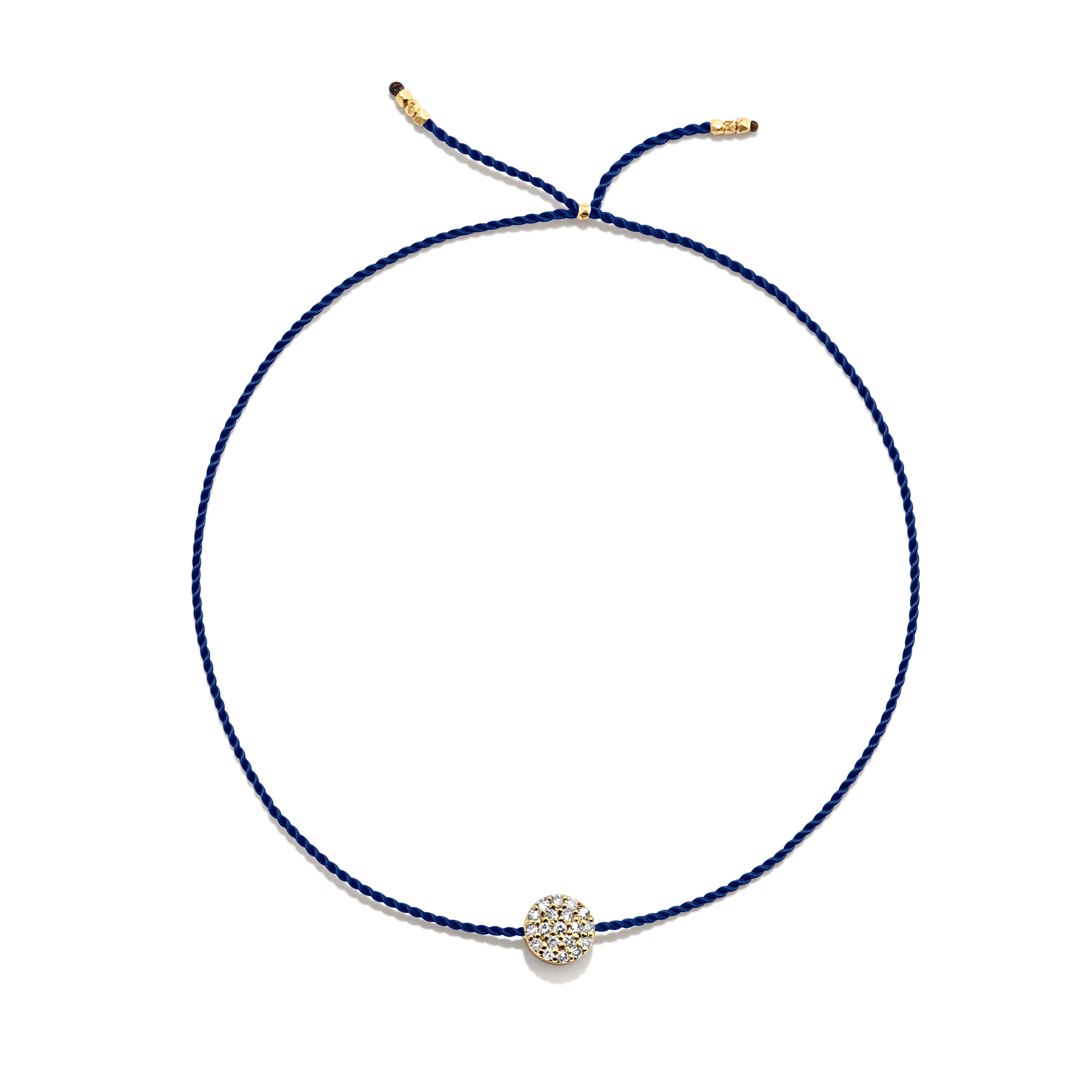 Tiny Bracelet with Gold Diamond Disc