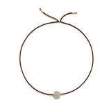 Tiny Bracelet with Gold Diamond Disc (20 färger - alla tillgängliga)