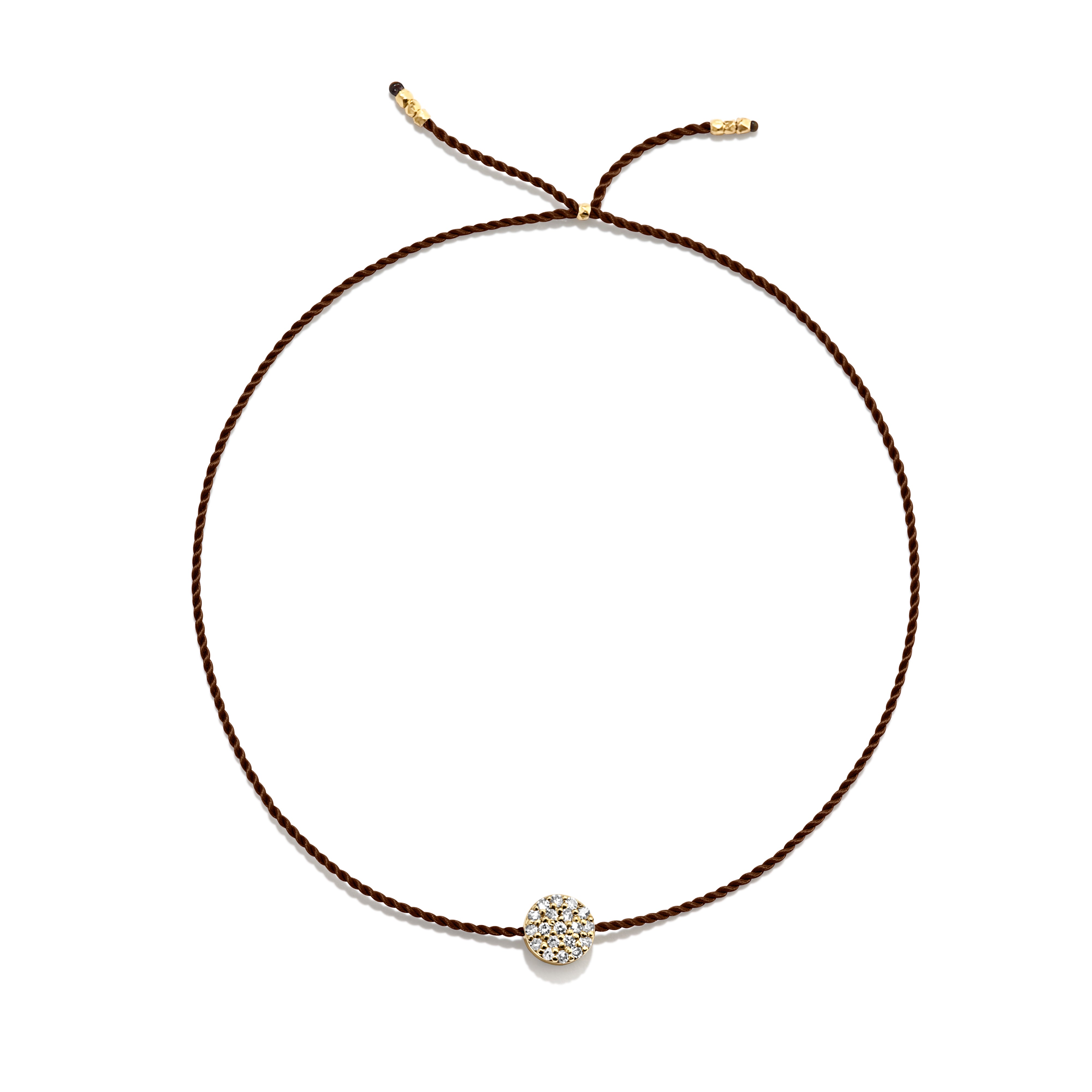 Tiny Bracelet with Gold Diamond Disc