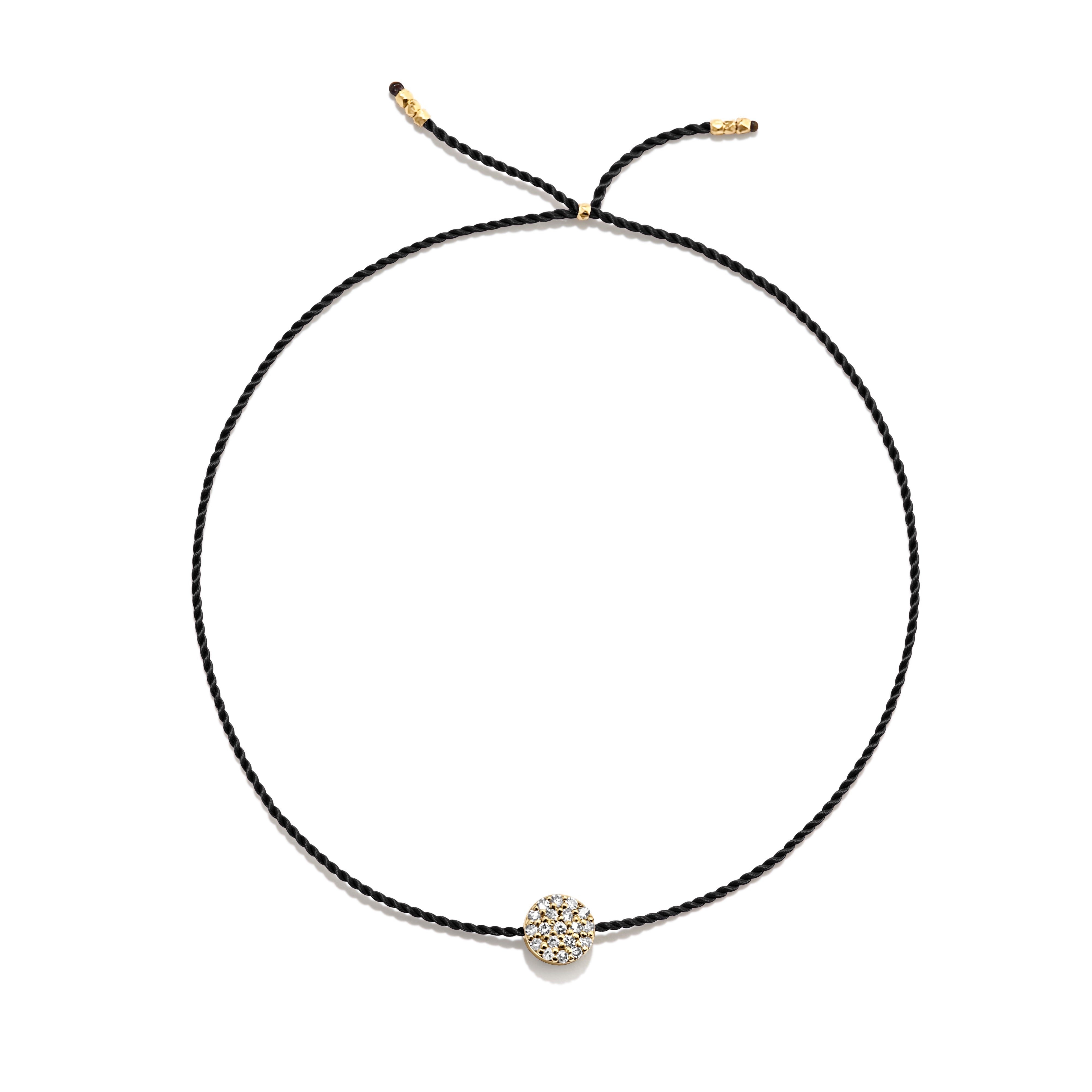 Tiny Bracelet with Gold Diamond Disc