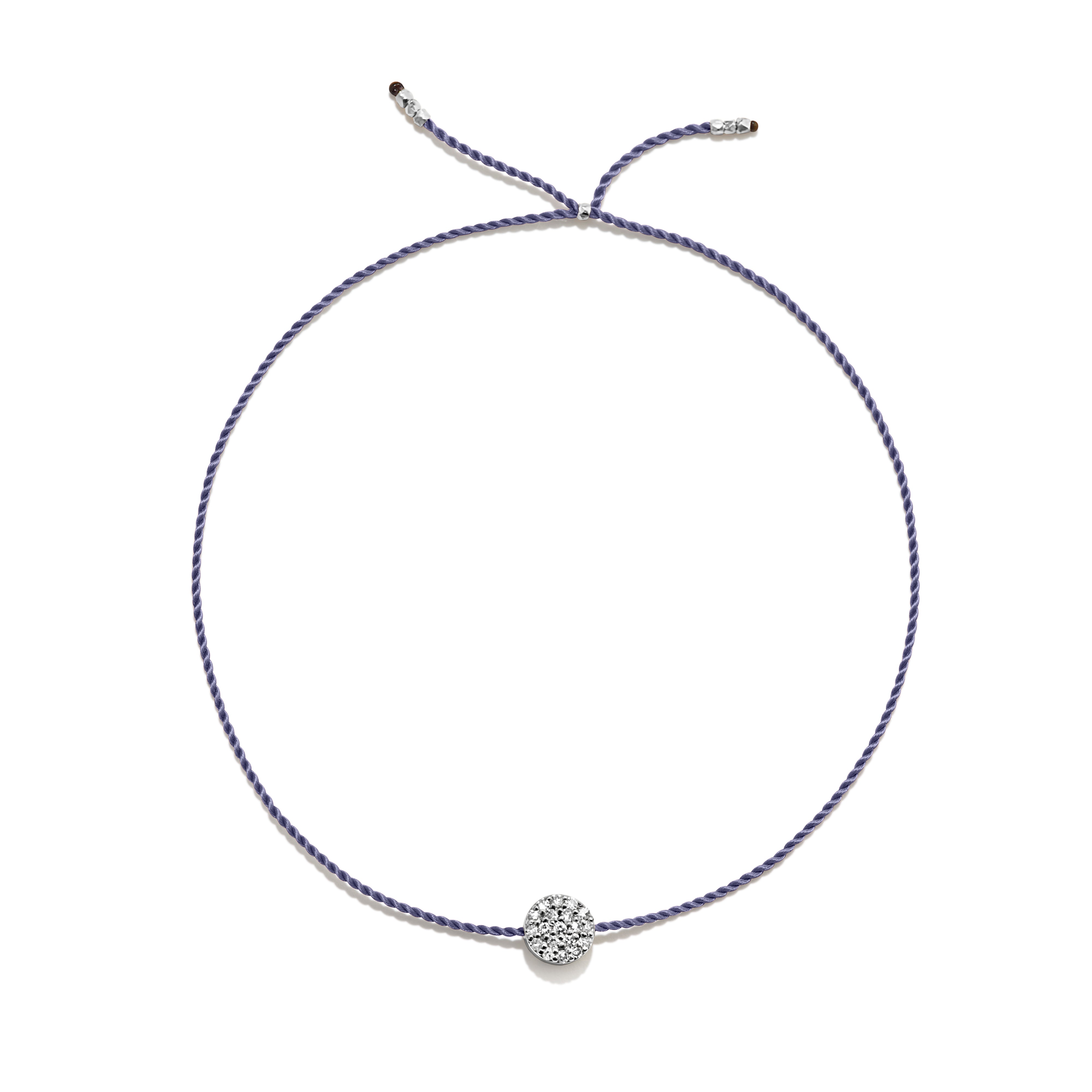 Tiny Bracelet with Silver Diamond Disc (20 färger - alla tillgängliga)