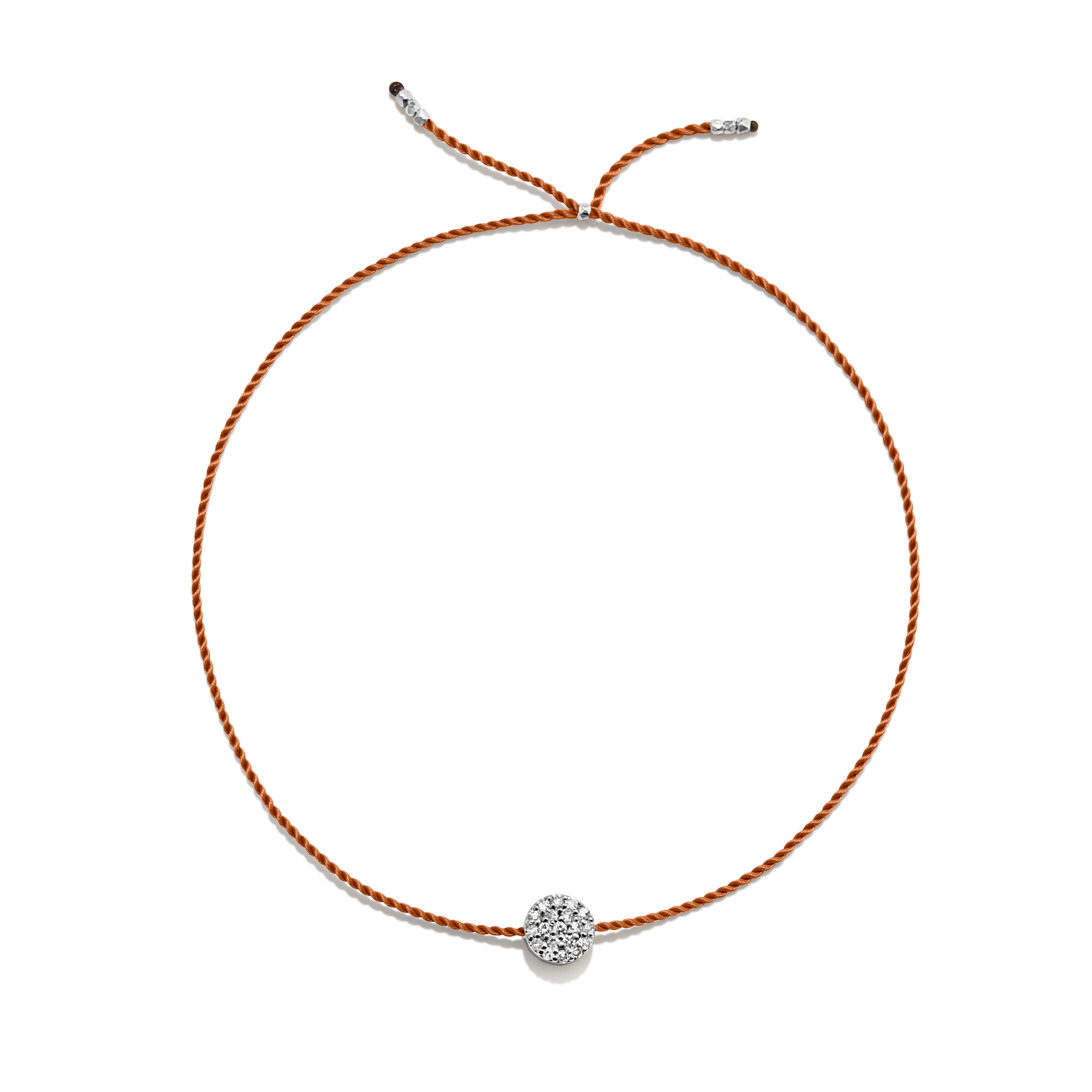 Tiny Bracelet with Silver Diamond Disc (20 färger - alla tillgängliga)