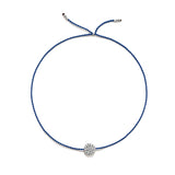 Tiny Bracelet with Silver Diamond Disc (20 färger - alla tillgängliga)