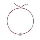 Tiny Bracelet with Silver Diamond Disc (20 färger - alla tillgängliga)