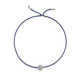 Tiny Bracelet with Silver Diamond Disc (20 färger - alla tillgängliga)