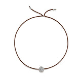 Tiny Bracelet with Silver Diamond Disc (20 färger - alla tillgängliga)