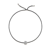 Tiny Bracelet with Silver Diamond Disc (20 färger - alla tillgängliga)