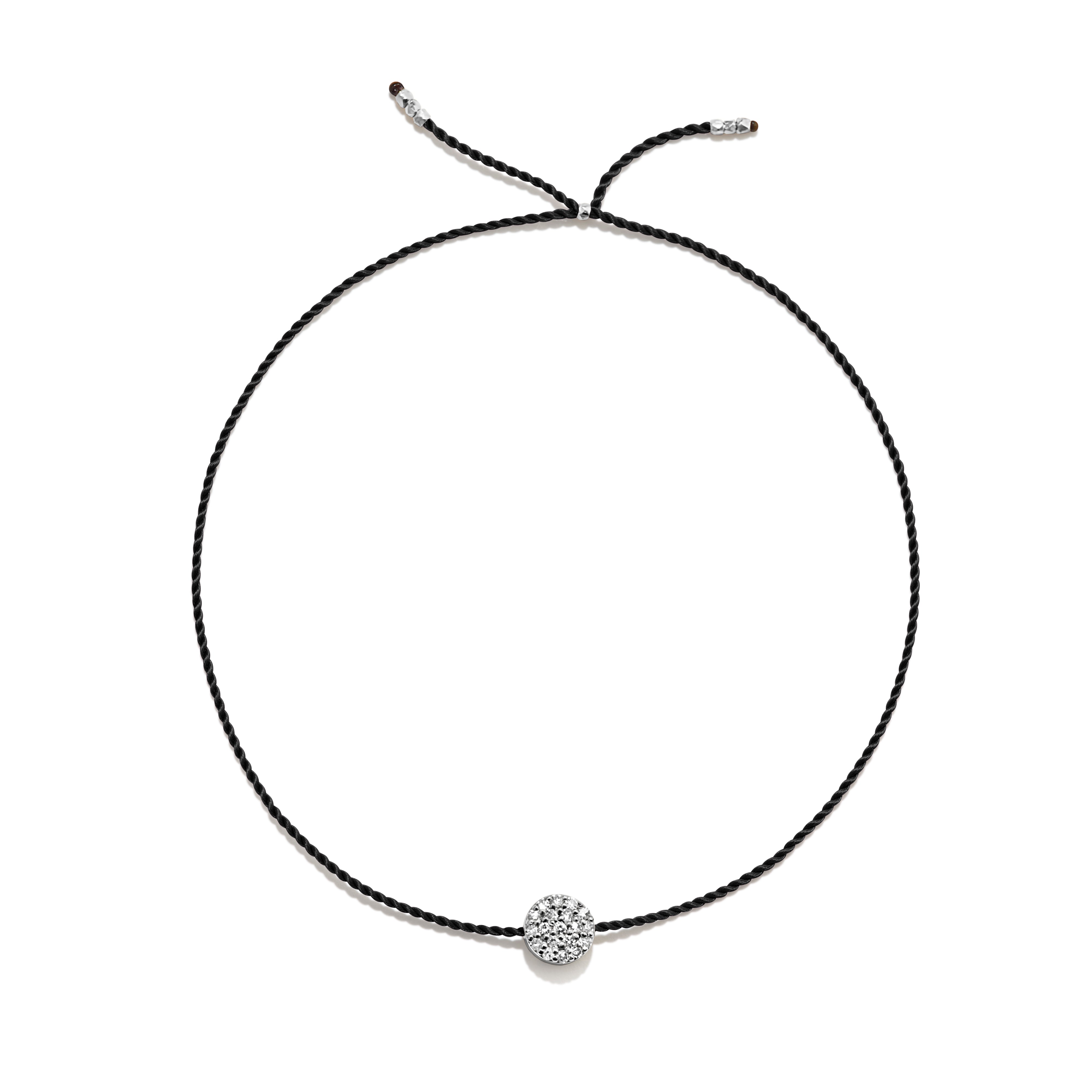 Tiny Bracelet with Silver Diamond Disc (20 färger - alla tillgängliga)