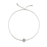 Tiny Bracelet with Silver Diamond Disc (20 färger - alla tillgängliga)