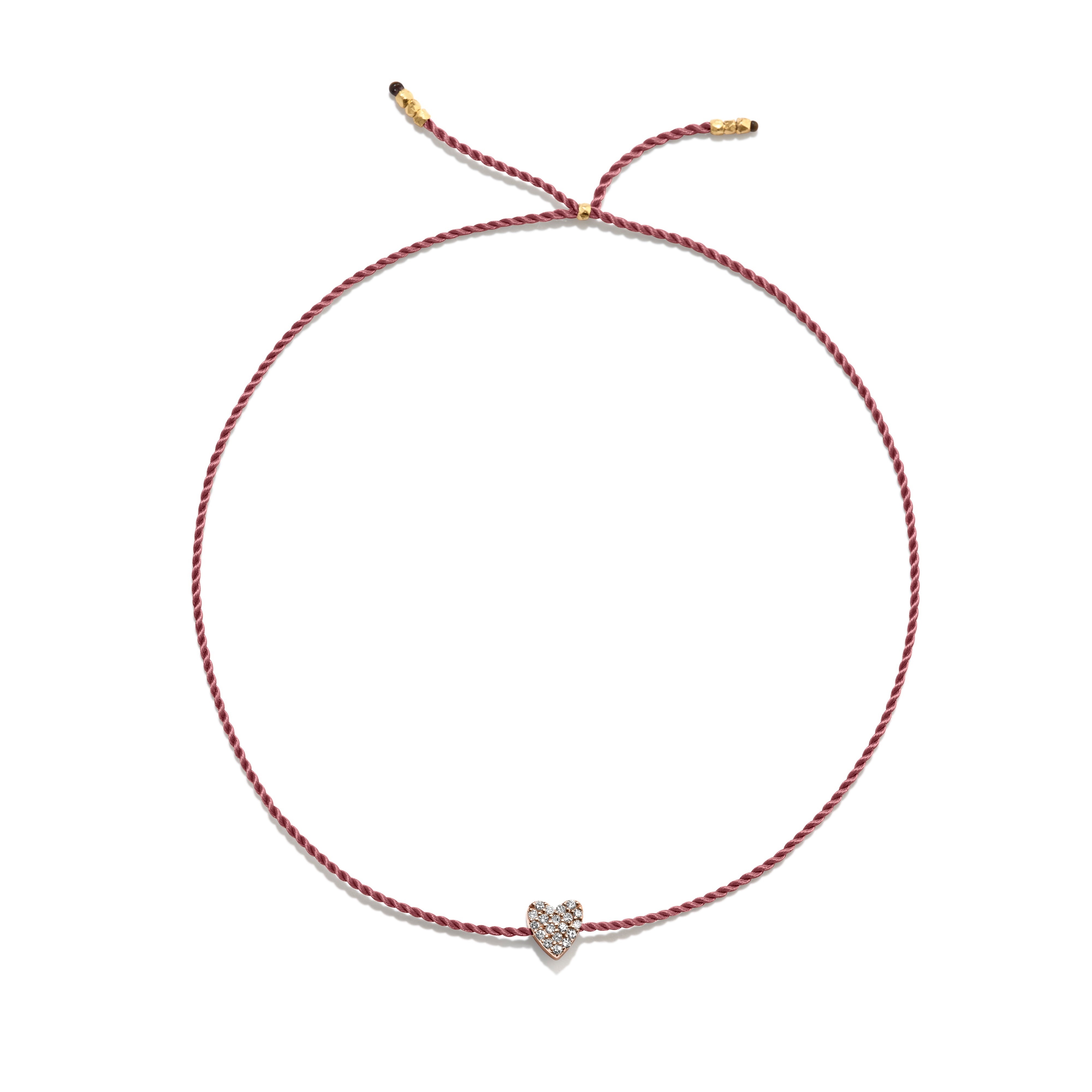 Tiny Bracelet with Gold Diamond Heart