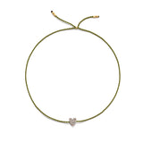 Tiny Bracelet with Gold Diamond Heart