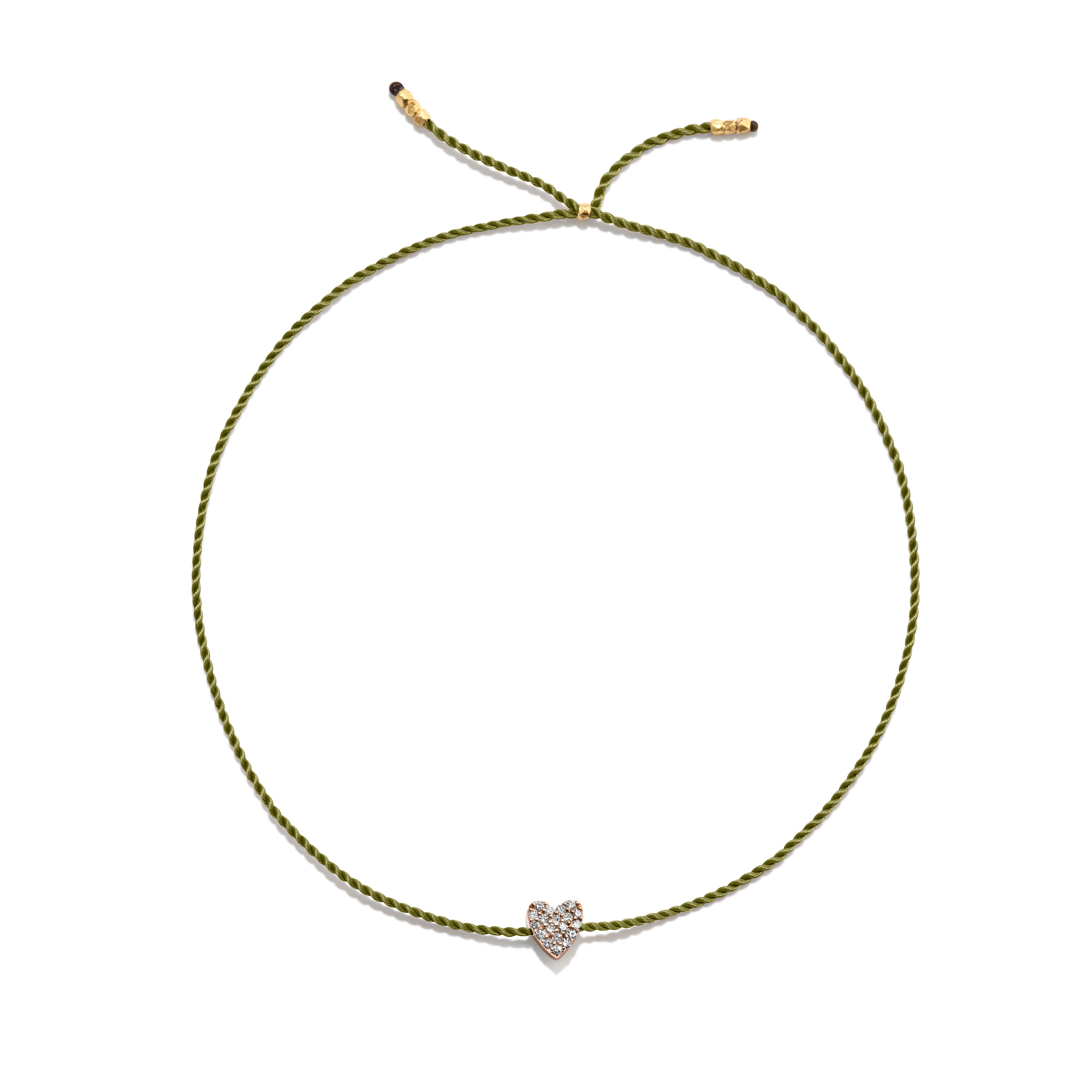 Tiny Bracelet with Gold Diamond Heart