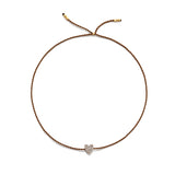 Tiny Bracelet with Gold Diamond Heart