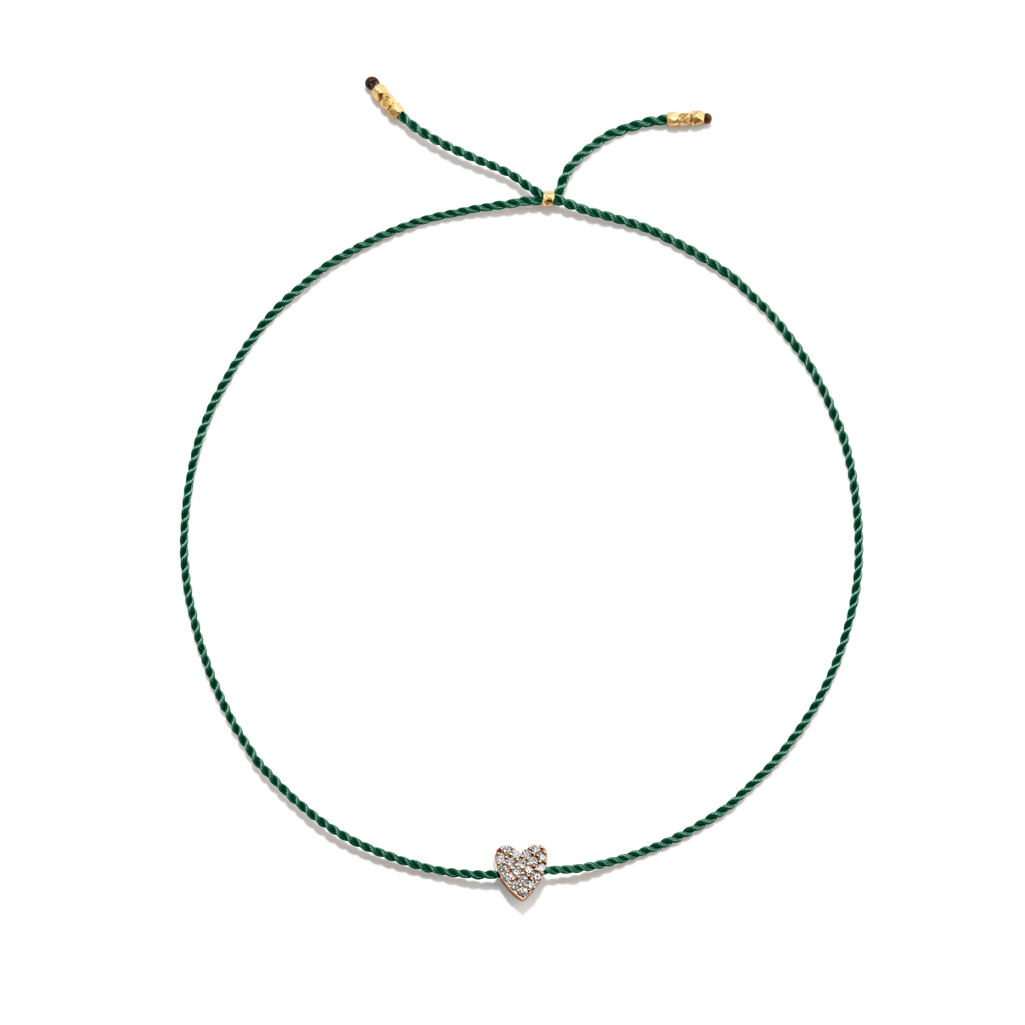 Tiny Bracelet with Gold Diamond Heart