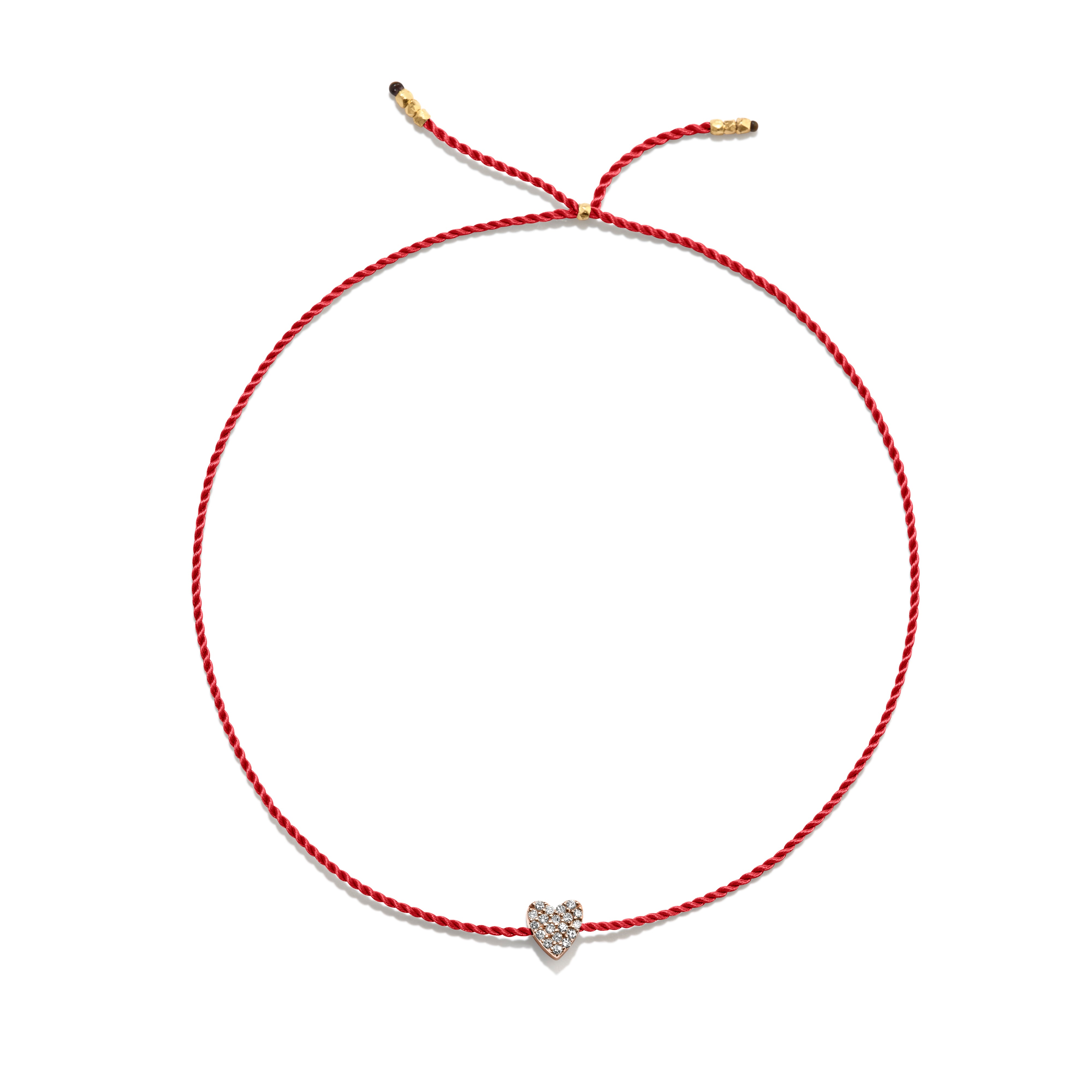 Tiny Bracelet with Gold Diamond Heart