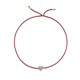 Tiny Bracelet with Gold Diamond Heart