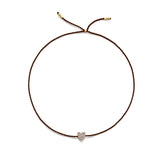 Tiny Bracelet with Gold Diamond Heart