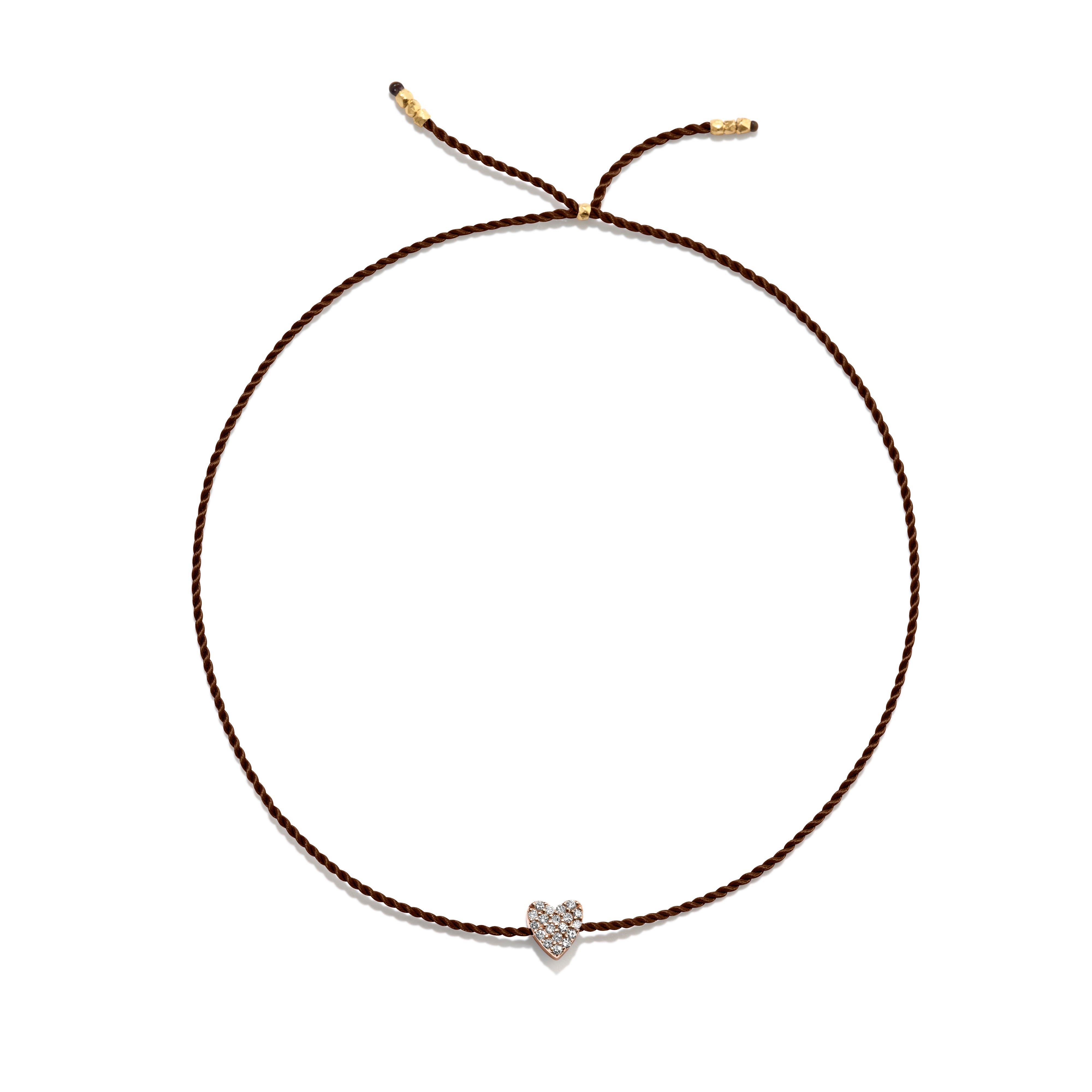 Tiny Bracelet with Gold Diamond Heart