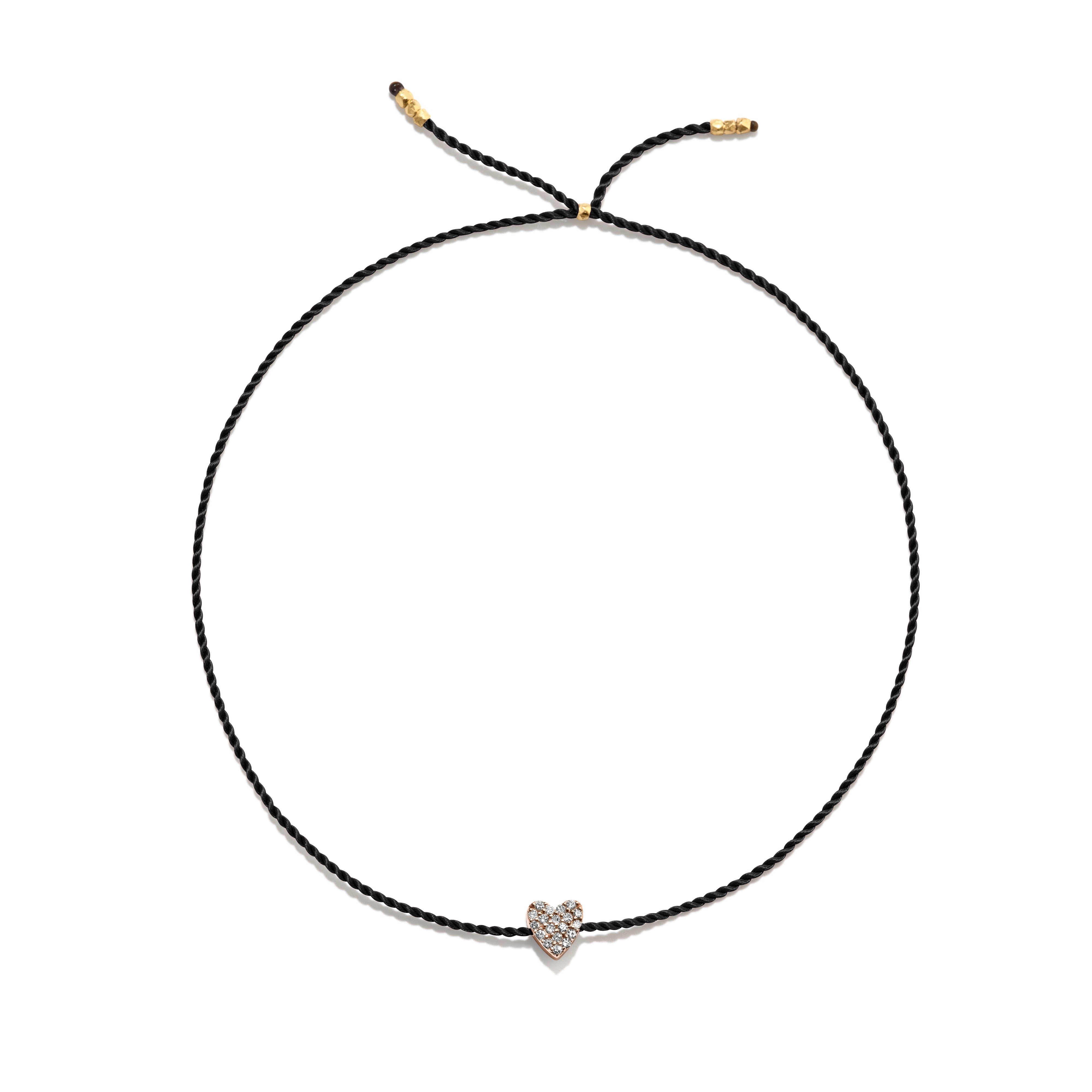 Tiny Bracelet with Gold Diamond Heart