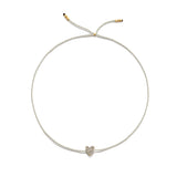 Tiny Bracelet with Gold Diamond Heart (20 färger - alla tillgängliga)