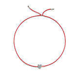 Tiny Bracelet with Silver Diamond Heart (20 färger - alla tillgängliga)