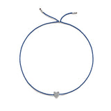 Tiny Bracelet with Silver Diamond Heart (20 färger - alla tillgängliga)