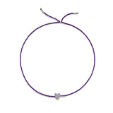 Tiny Bracelet with Silver Diamond Heart (20 färger - alla tillgängliga)