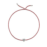 Tiny Bracelet with Silver Diamond Heart (20 färger - alla tillgängliga)