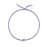 Tiny Bracelet with Silver Diamond Heart (20 färger - alla tillgängliga)