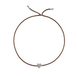 Tiny Bracelet with Silver Diamond Heart (20 färger - alla tillgängliga)