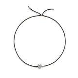 Tiny Bracelet with Silver Diamond Heart (20 färger - alla tillgängliga)