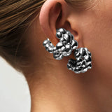 Bubble Earrings, Silver