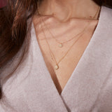 Large Diamond Disc Necklace, Gold