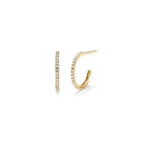 Mini Hoops with Stones, Gold - 12 mm