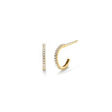 Mini Hoops With Stones, Gold - 10mm