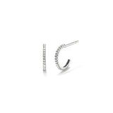 Mini Hoops with Stones, Silver - 10 mm