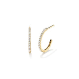 Mini Hoops with Stones, Gold - 14 mm