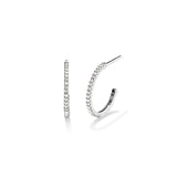 Mini Hoops with Stones, Silver - 14 mm