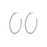 Hoops with Stones, Black with White Stones