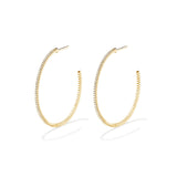 Hoops with Stones, Gold with White Stones