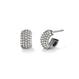 Wide Huggie with Stones, Black with White Stones