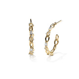 Baguette Chain Hoops, Gold