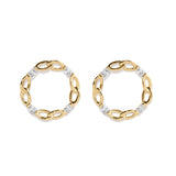 Baguette Circle Earrings, Gold