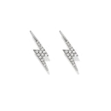 Bolt Ear Stud, Silver with White Stones